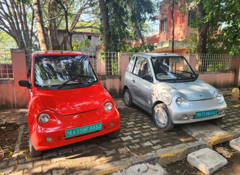 Two Reva cars from Reva Electric Car Company (Bengaluru)