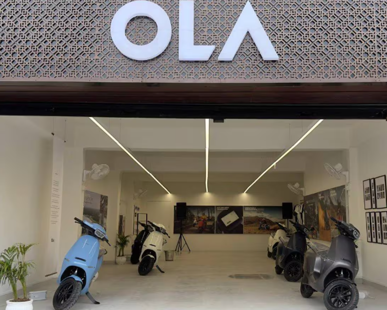 Ola Electric showroom with Ola Electric models on display