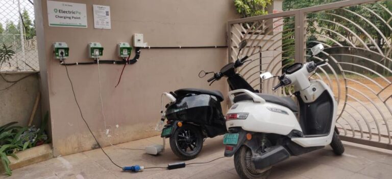 Charging electric scooters in India using ElectricPe Chargers.